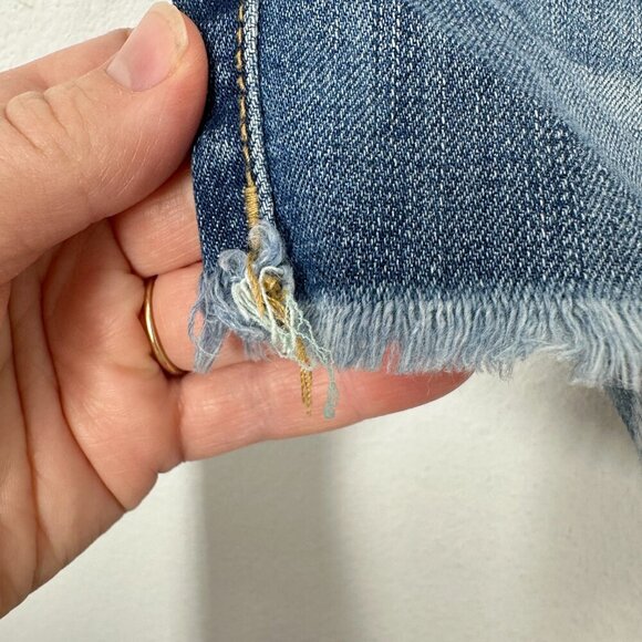 Blank NYC Size 31 Raw Hem Denim Jean Shorts Casual Medium Wash Zipper Fly - Picture 9 of 10